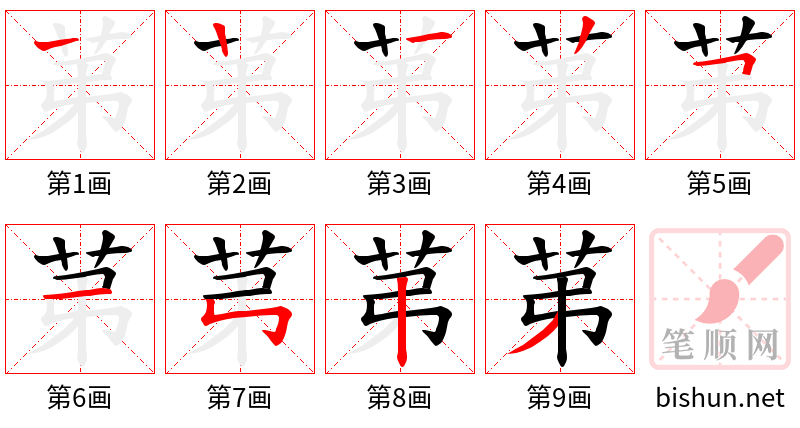 苐 笔顺规范