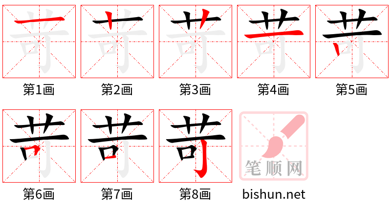 苛 笔顺规范