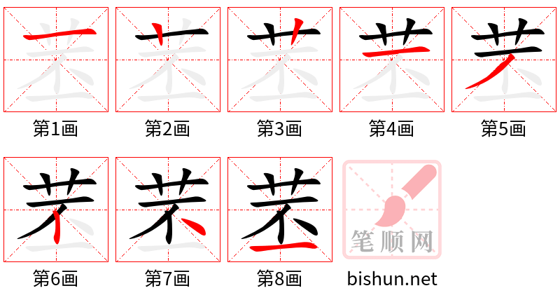 苤 笔顺规范