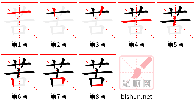 苦 笔顺规范