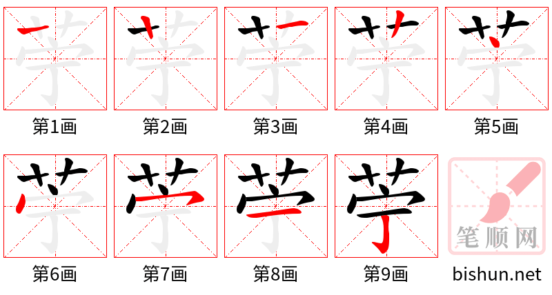 苧 笔顺规范