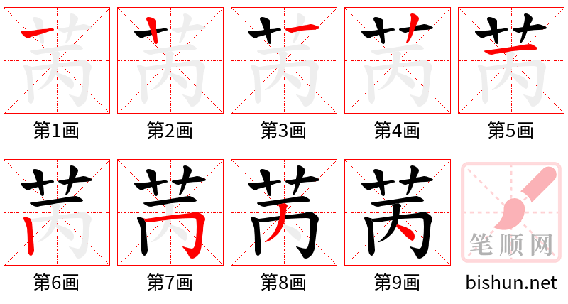 苪 笔顺规范