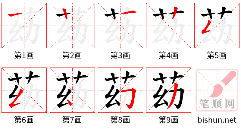 苭 笔顺规范