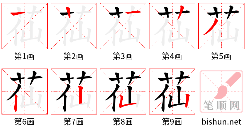 苮 笔顺规范