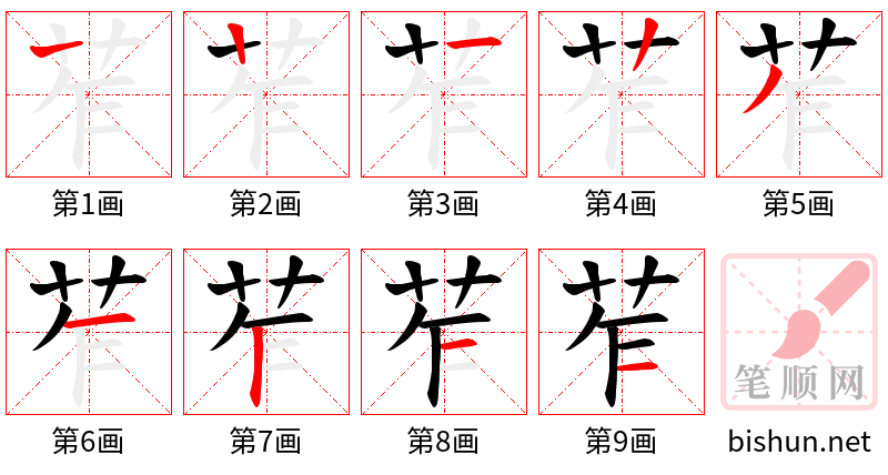 苲 笔顺规范