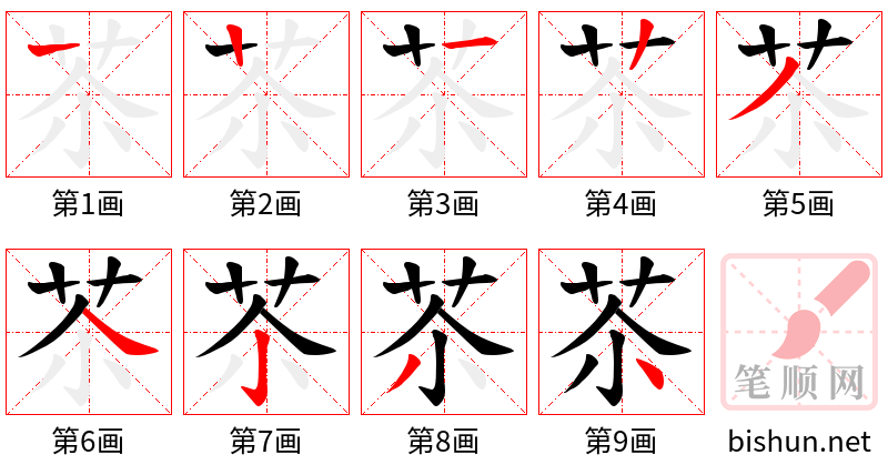 苶 笔顺规范