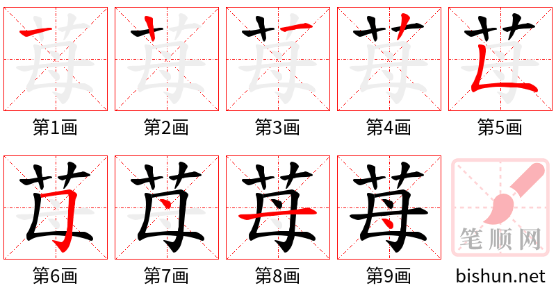 苺 笔顺规范