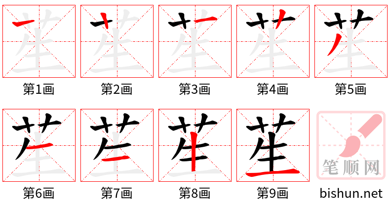 苼 笔顺规范