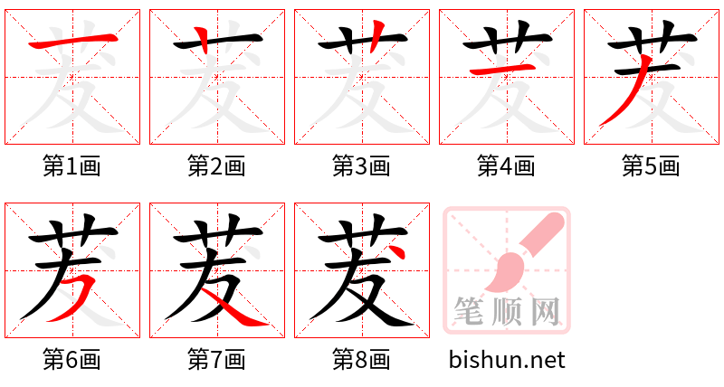 茇 笔顺规范