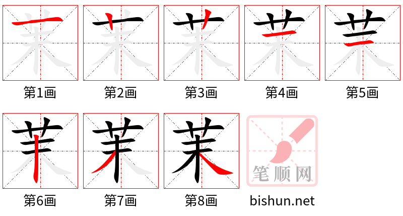 茉 笔顺规范