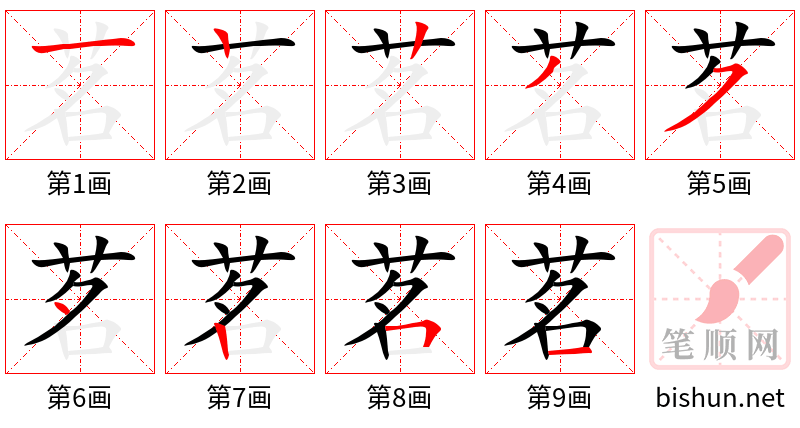 茗 笔顺规范