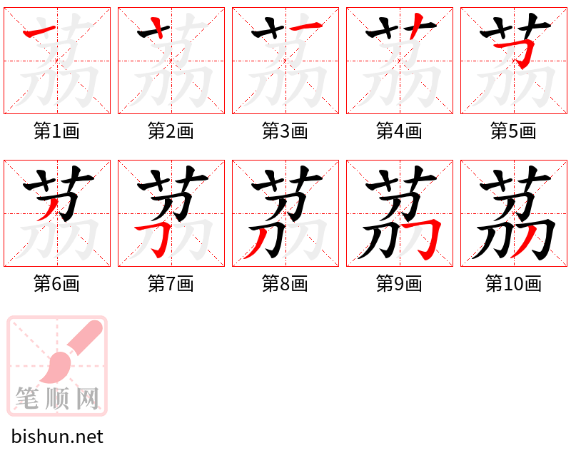 茘 笔顺规范