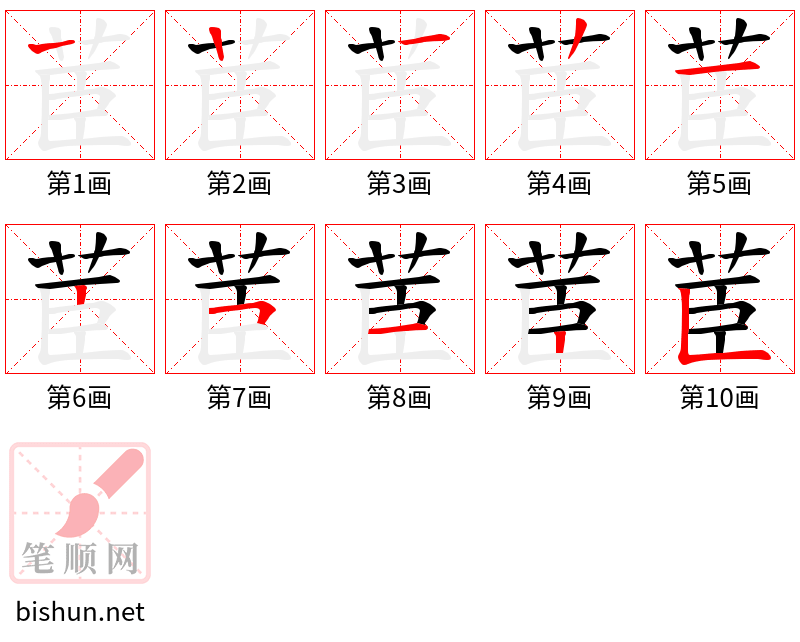 茞 笔顺规范