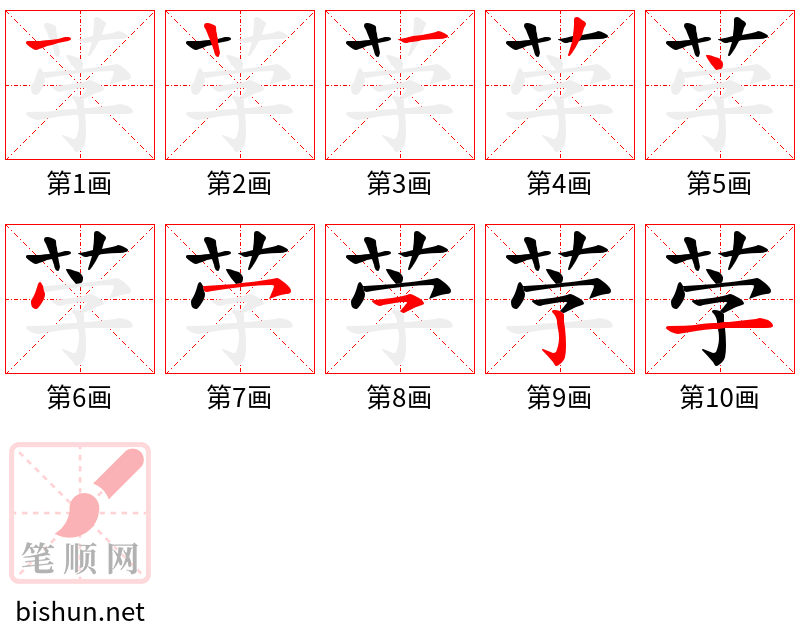 茡 笔顺规范