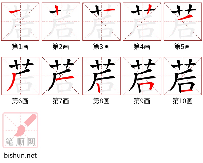 茩 笔顺规范