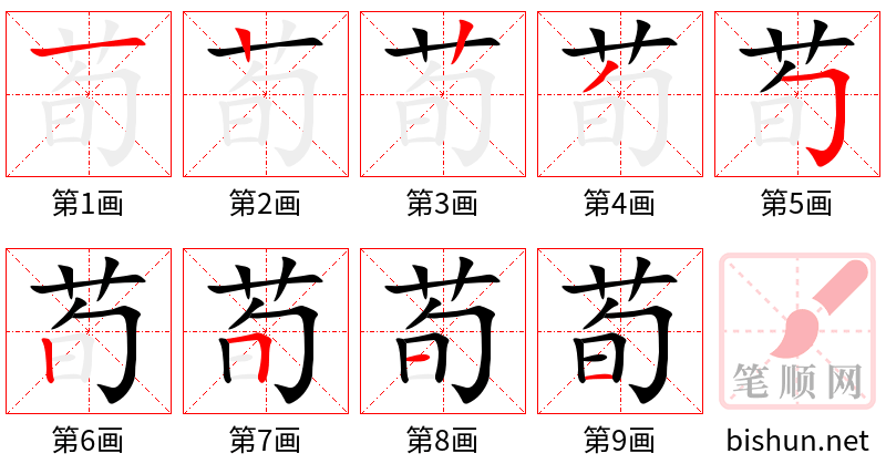 荀 笔顺规范