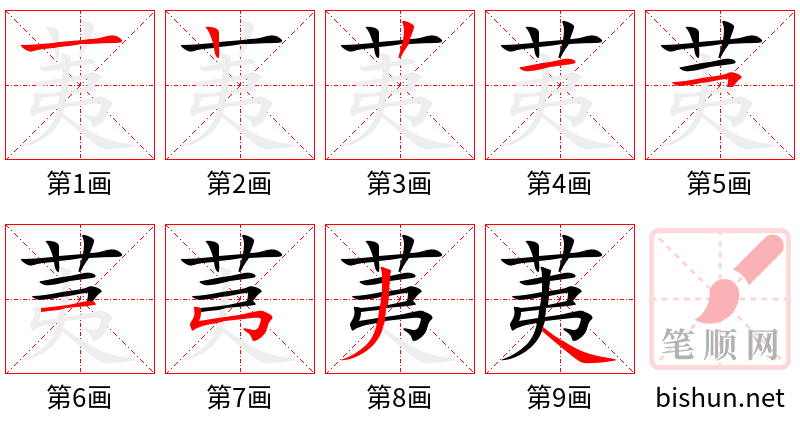 荑 笔顺规范