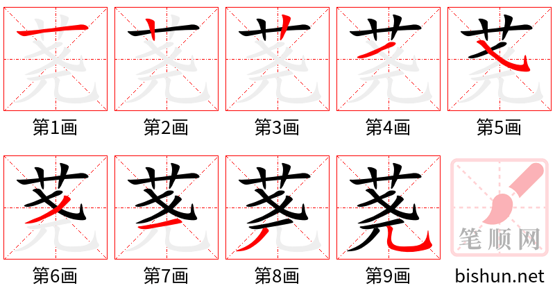 荛 笔顺规范