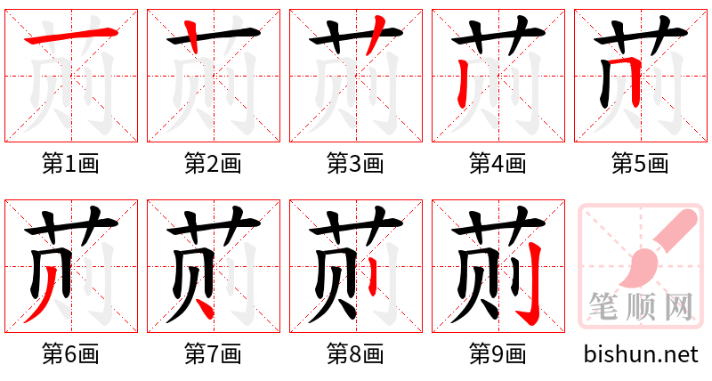 荝 笔顺规范