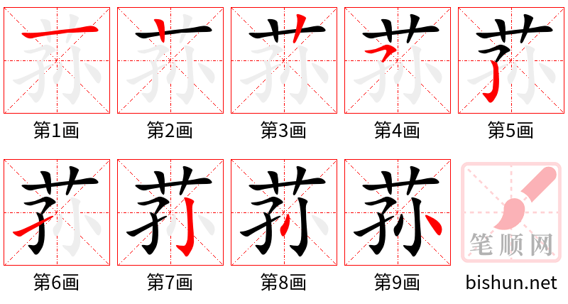 荪 笔顺规范