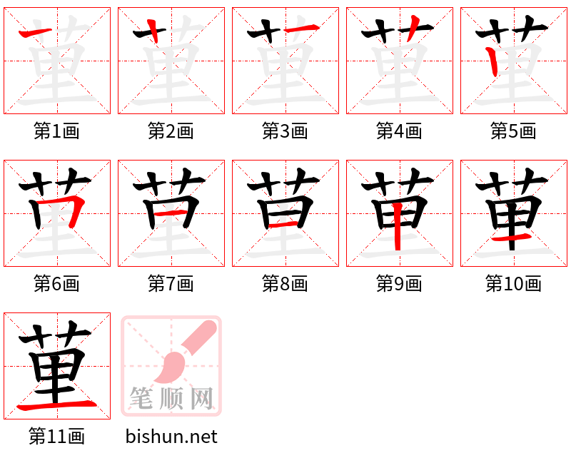 荲 笔顺规范