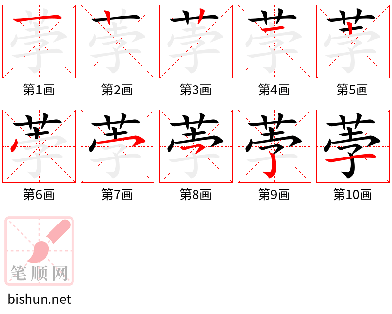 荸 笔顺规范