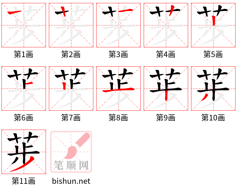 荹 笔顺规范