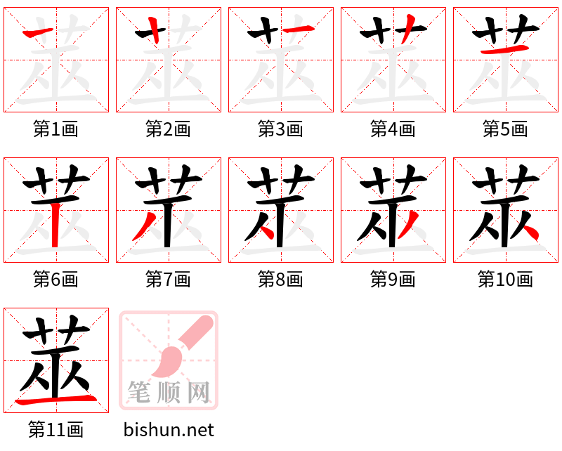 莁 笔顺规范