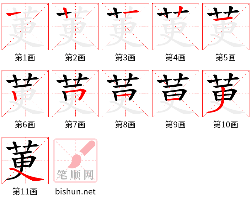 莄 笔顺规范