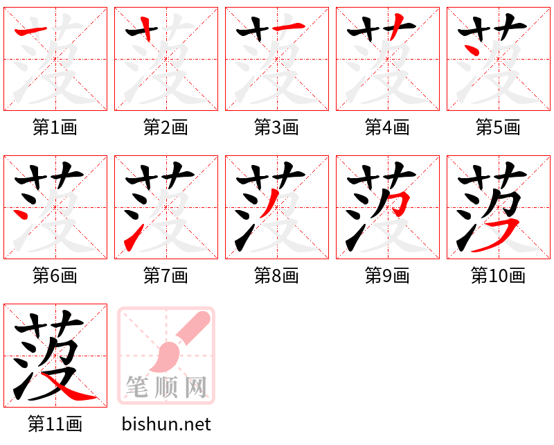 莈 笔顺规范