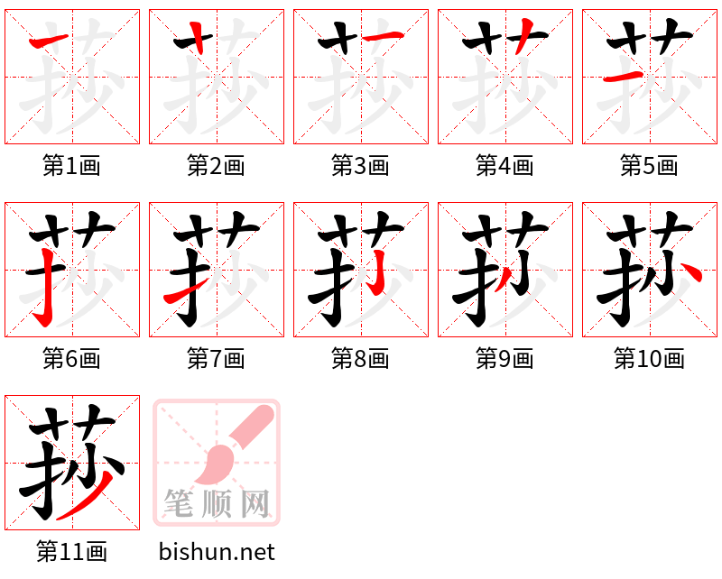 莏 笔顺规范