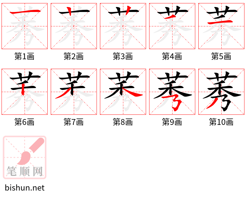 莠 笔顺规范