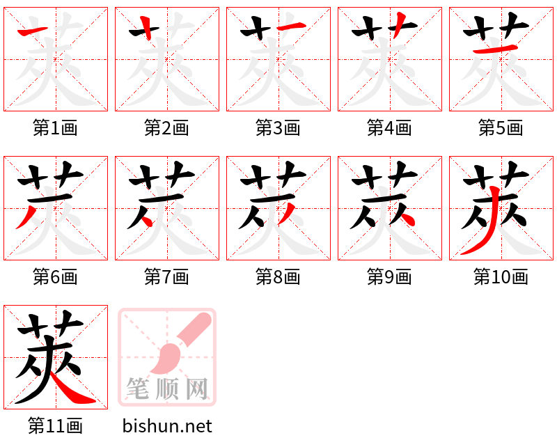 莢 笔顺规范