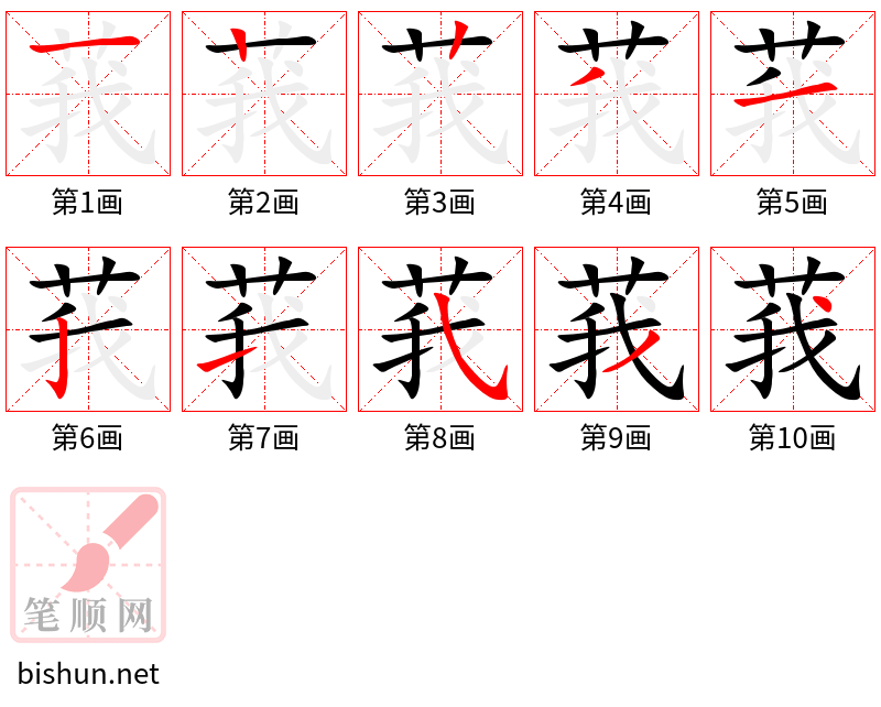 莪 笔顺规范