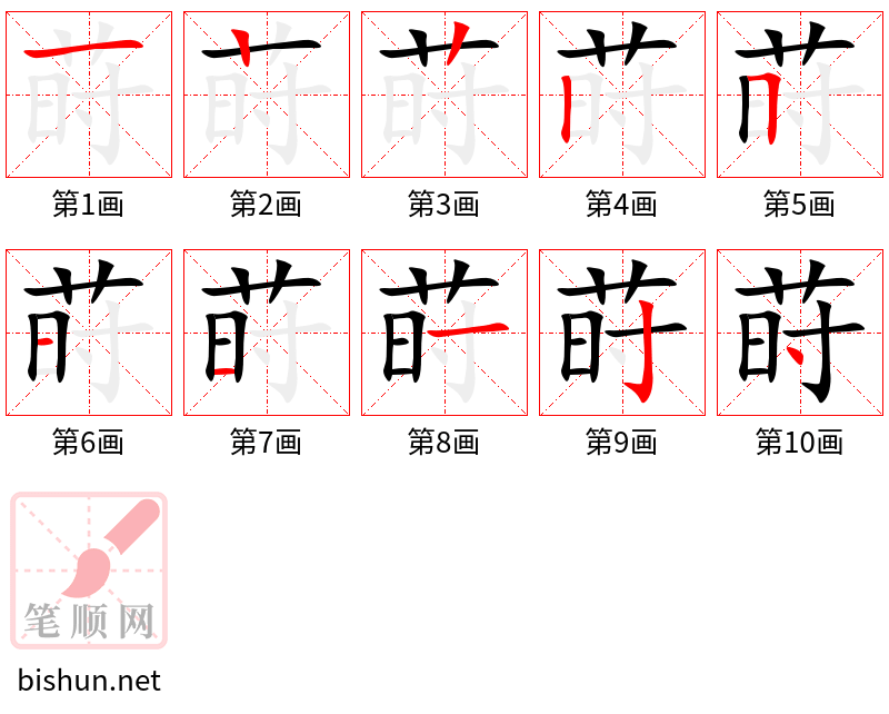 莳 笔顺规范