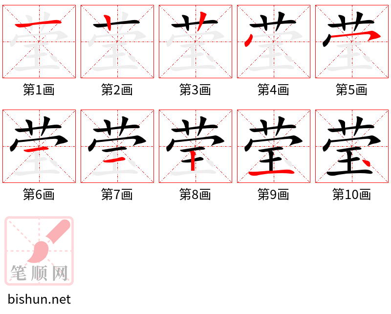 莹 笔顺规范