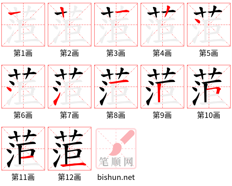 菃 笔顺规范