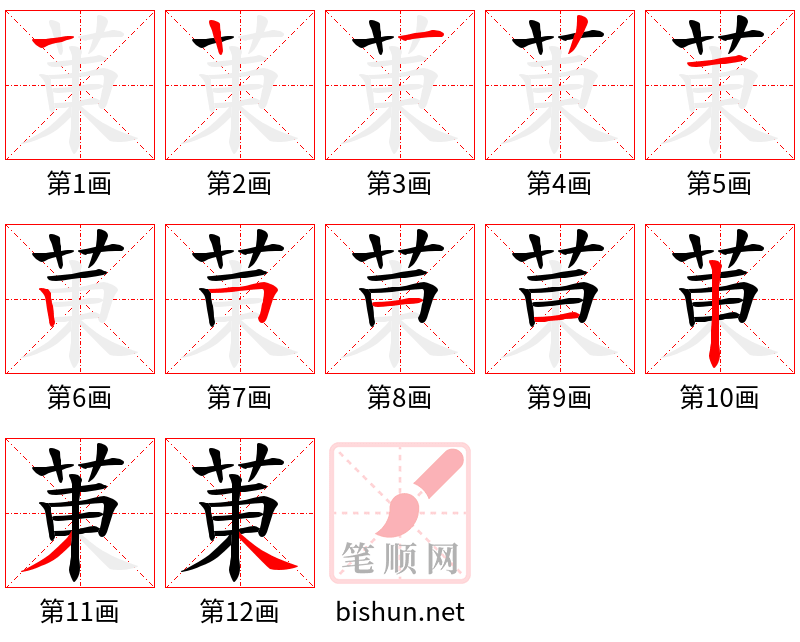 菄 笔顺规范