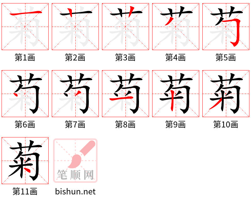 菊 笔顺规范