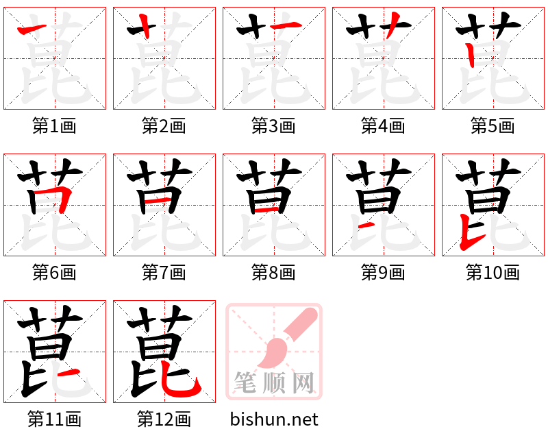 菎 笔顺规范