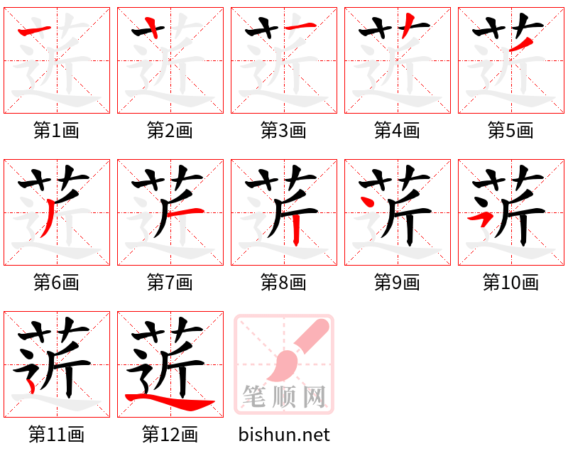 菦 笔顺规范