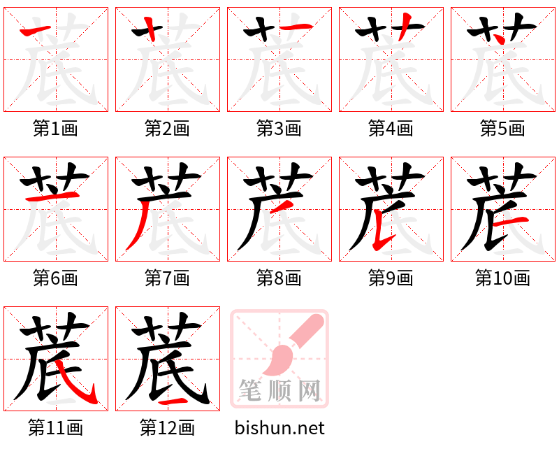 菧 笔顺规范