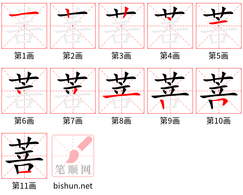 菩 笔顺规范