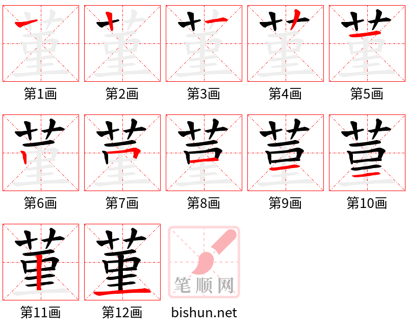 菫 笔顺规范