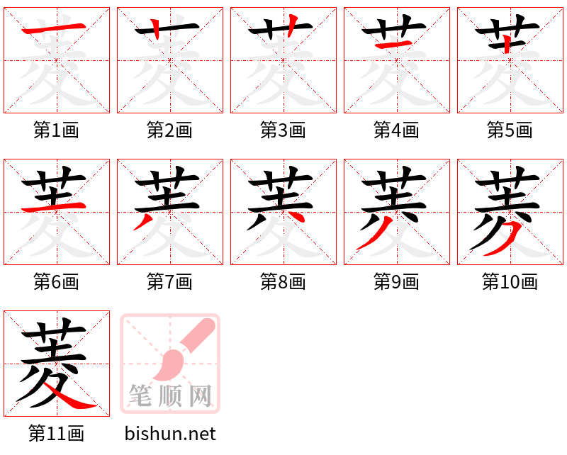 菱 笔顺规范