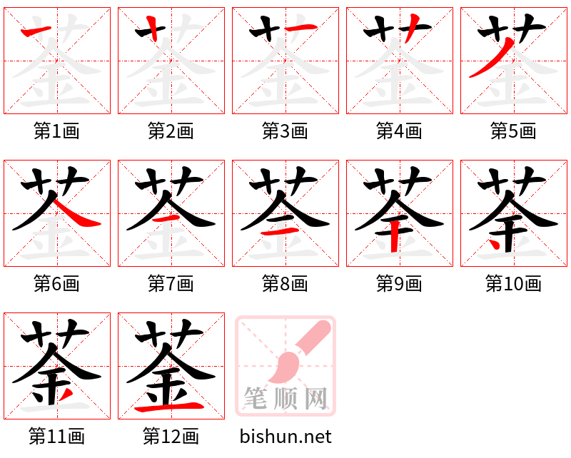 菳 笔顺规范