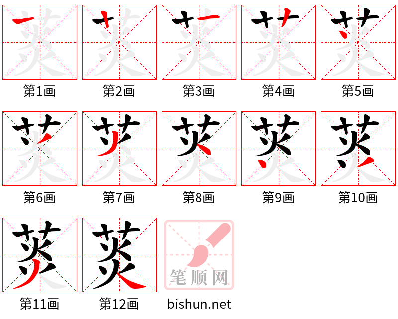 菼 笔顺规范