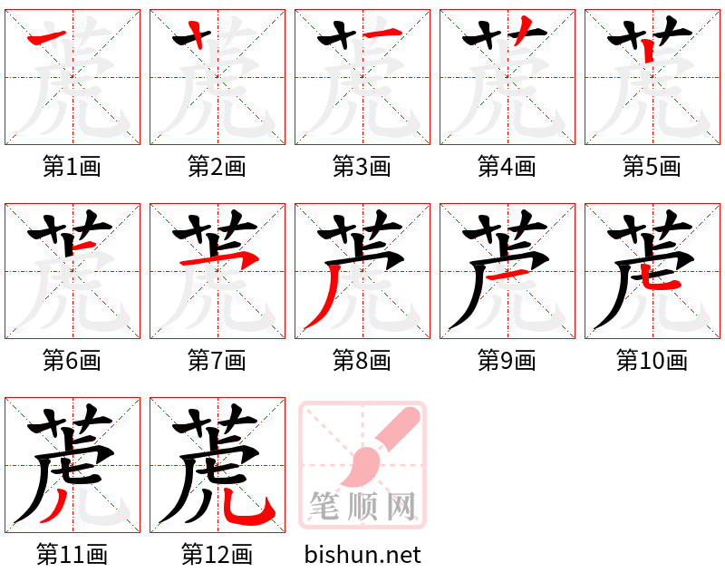 萀 笔顺规范