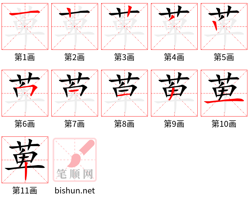 萆 笔顺规范