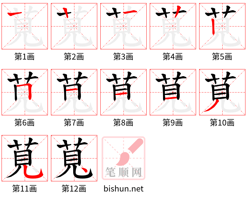 萈 笔顺规范